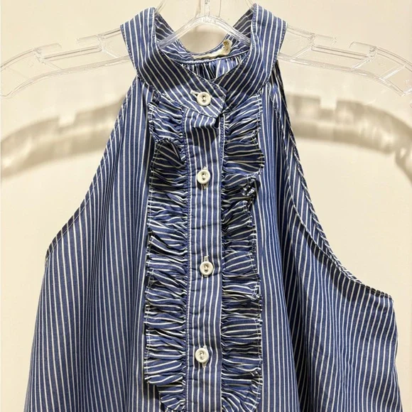 Nili Lotan Sleeveless Blue & White Stripe Top - Picture 2 of 10